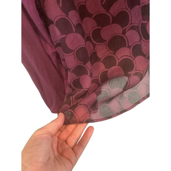 Boden Womens Top Size US 14 L XL Purple Sheer Overlay Shirt Business Casual Work - Picture 5 of 9